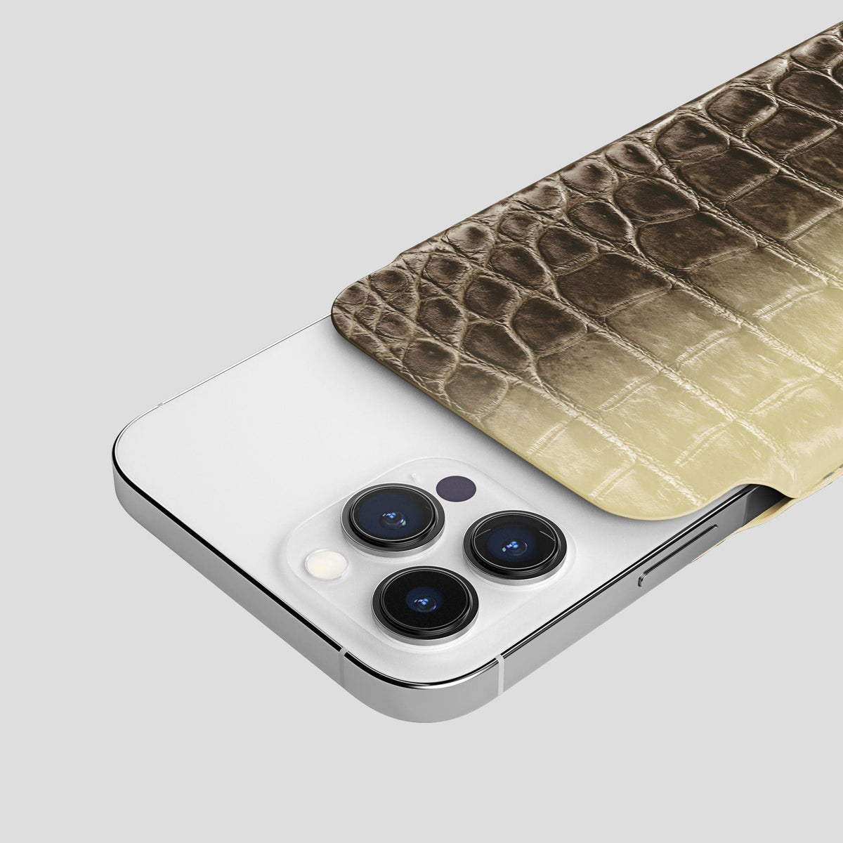Natural iPhone 14 Pro Himalaya Pouch Case Himalayan Crocodile -5 | Natural