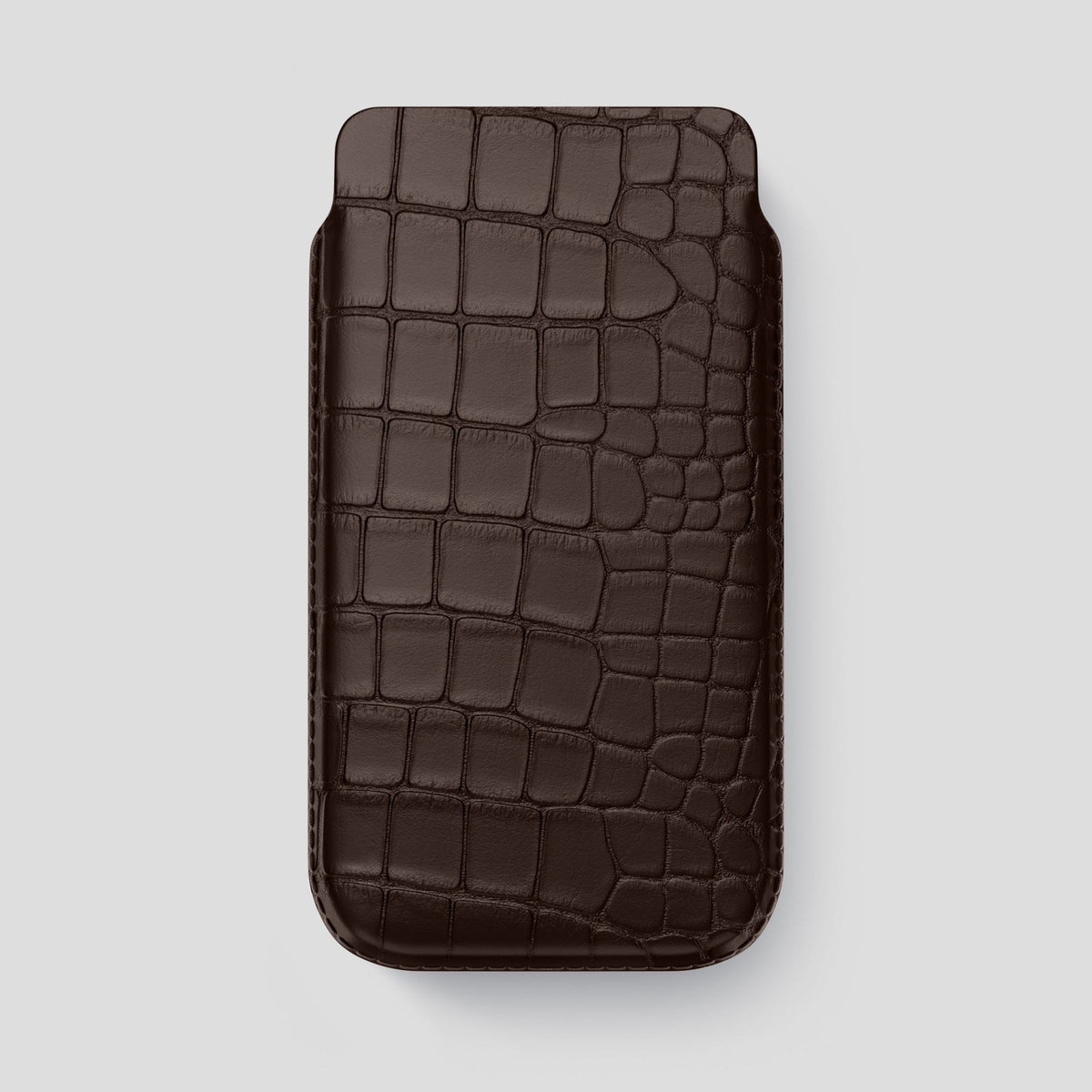 Dark Brown iPhone 14 Pro Max Pouch Case Alligator -1 | Dark-Brown