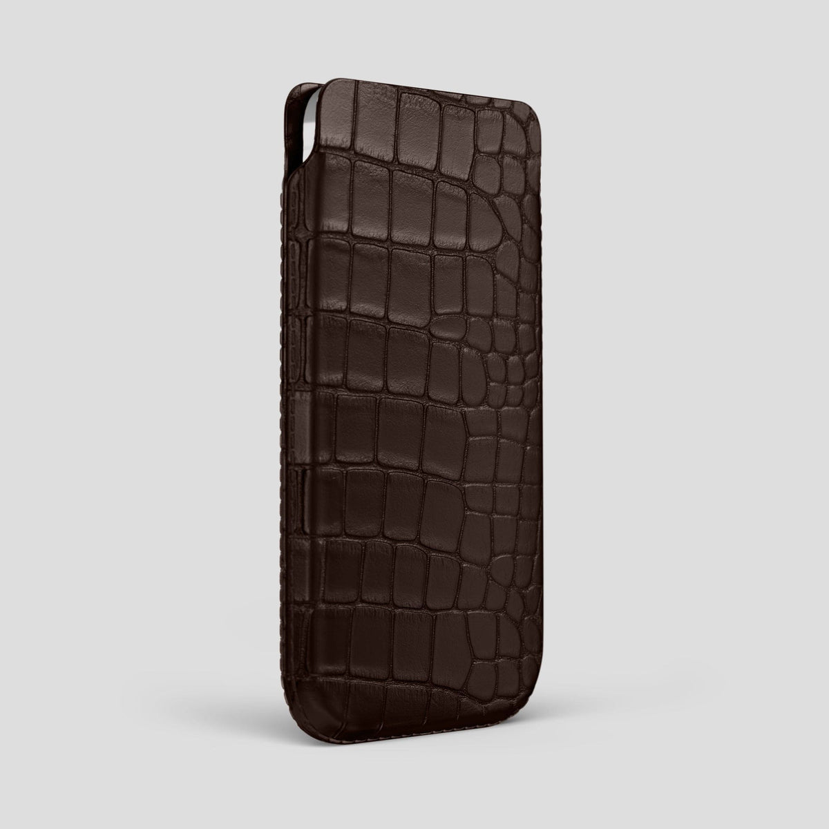 Dark Brown iPhone 14 Pro Max Pouch Case Alligator -2 | Dark-Brown