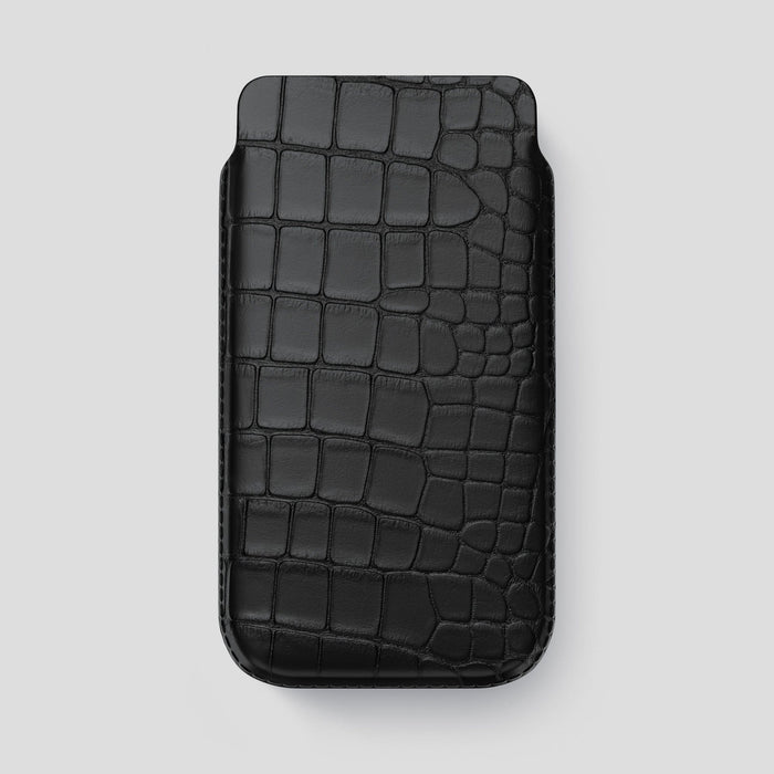Black iPhone 14 Pro Max Pouch Case Alligator -1 | Black