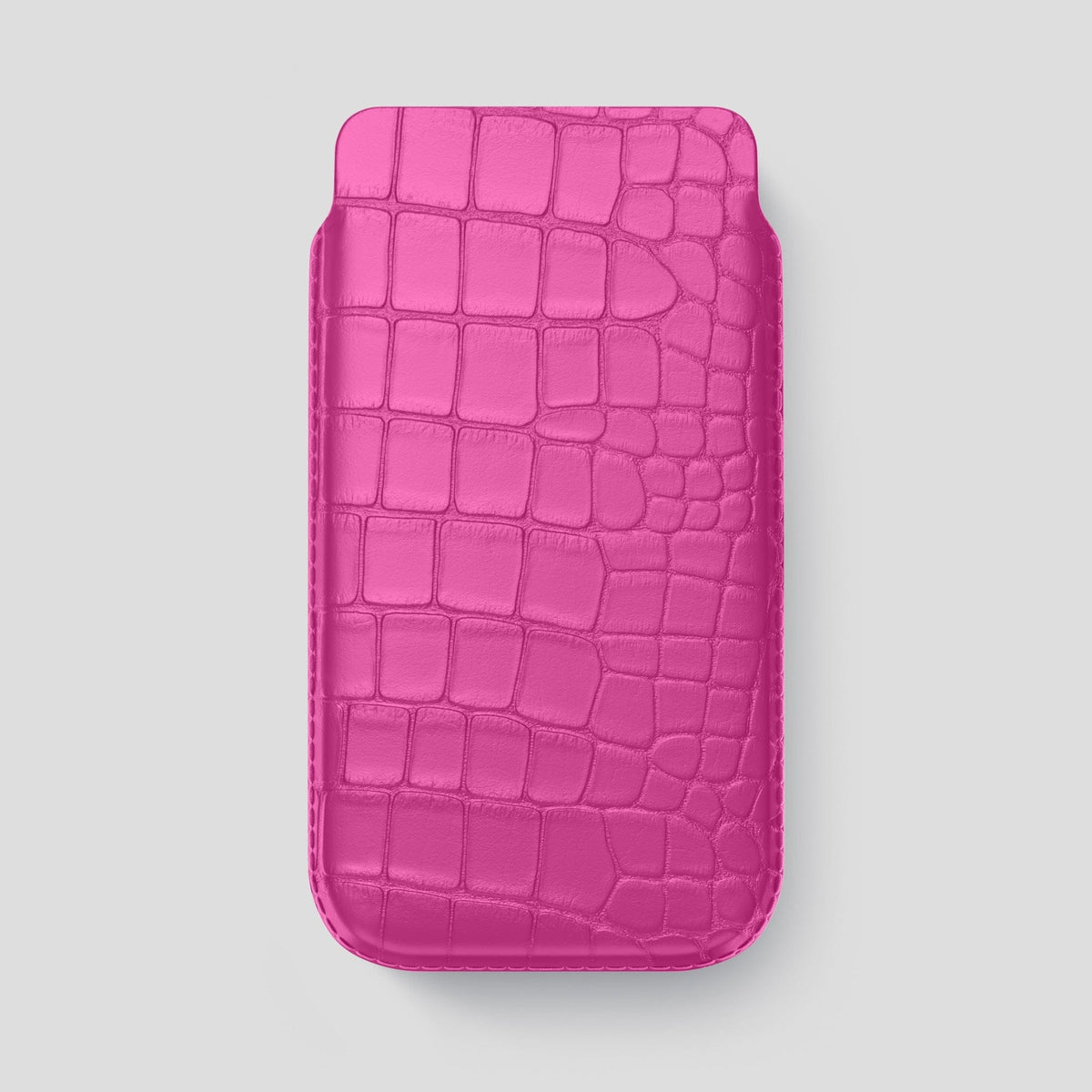 Fuchsia iPhone 14 Pro Max Pouch Case Alligator -1 | Fuchsia