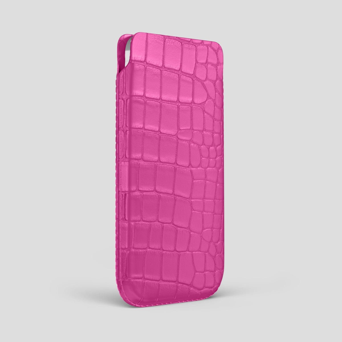 Fuchsia iPhone 13 Pro Max Pouch Case Alligator -2 | Fuchsia