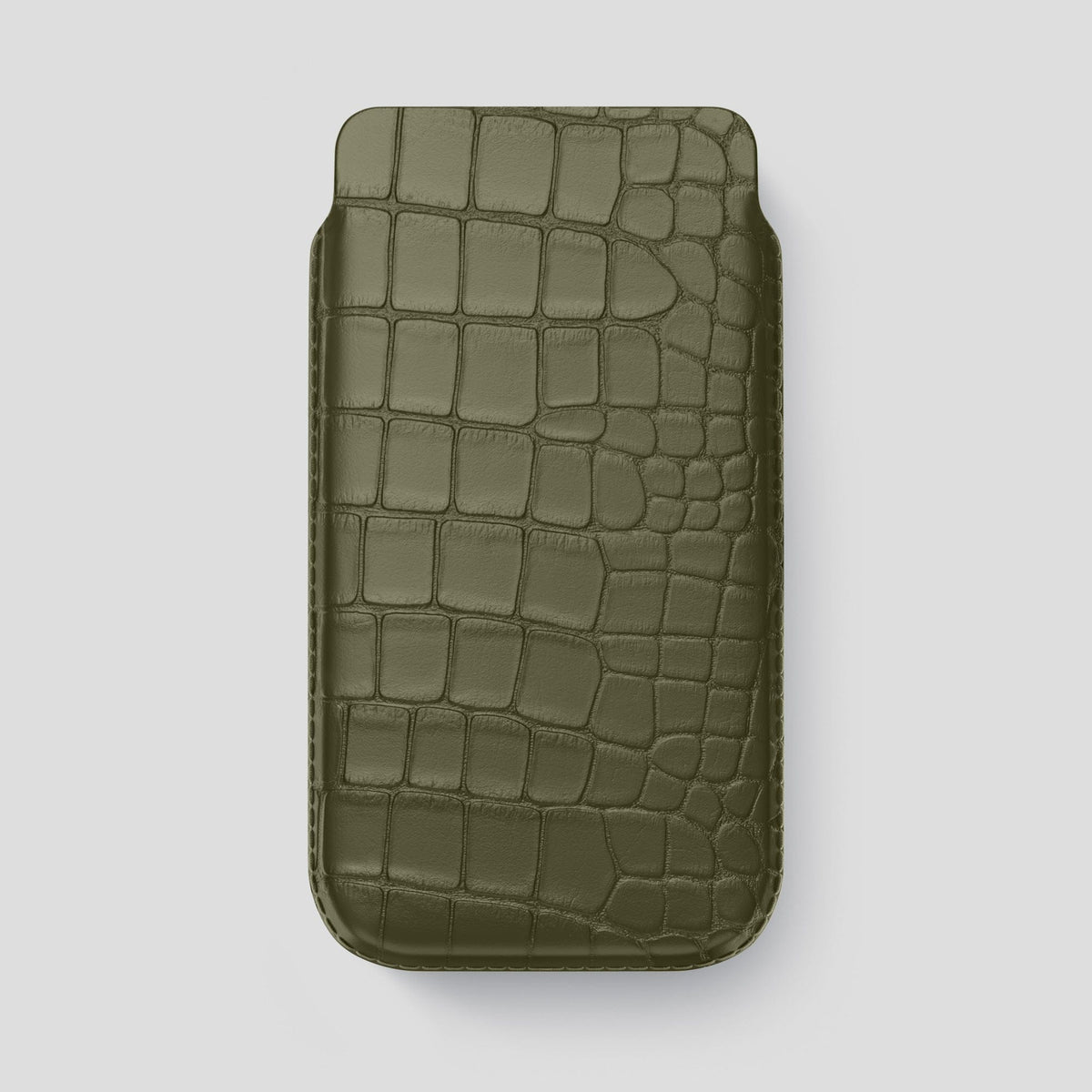 Kaki-Green iPhone 13 Pro Max Pouch Case Alligator -1 | Kaki-Green