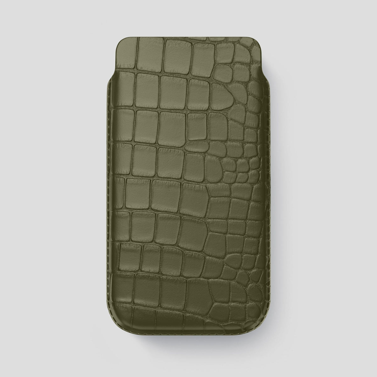 Kaki-Green iPhone 14 Pro Max Pouch Case Alligator -1 | Kaki-Green