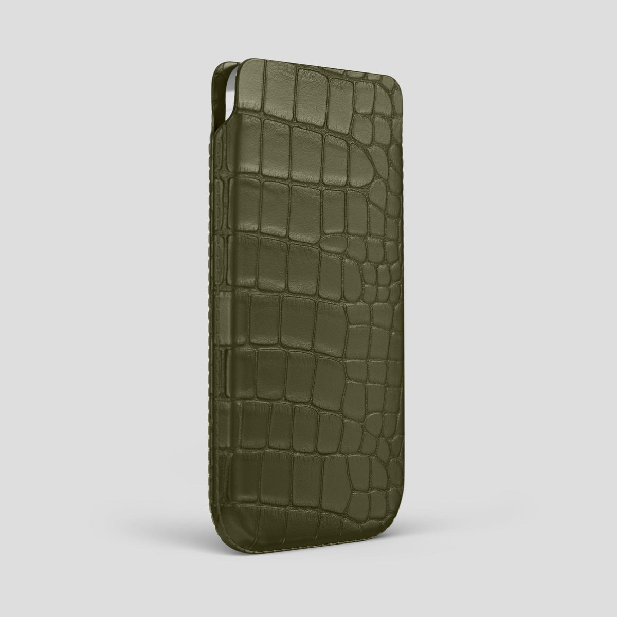 Kaki-Green iPhone 14 Pro Max Pouch Case Alligator -2 | Kaki-Green