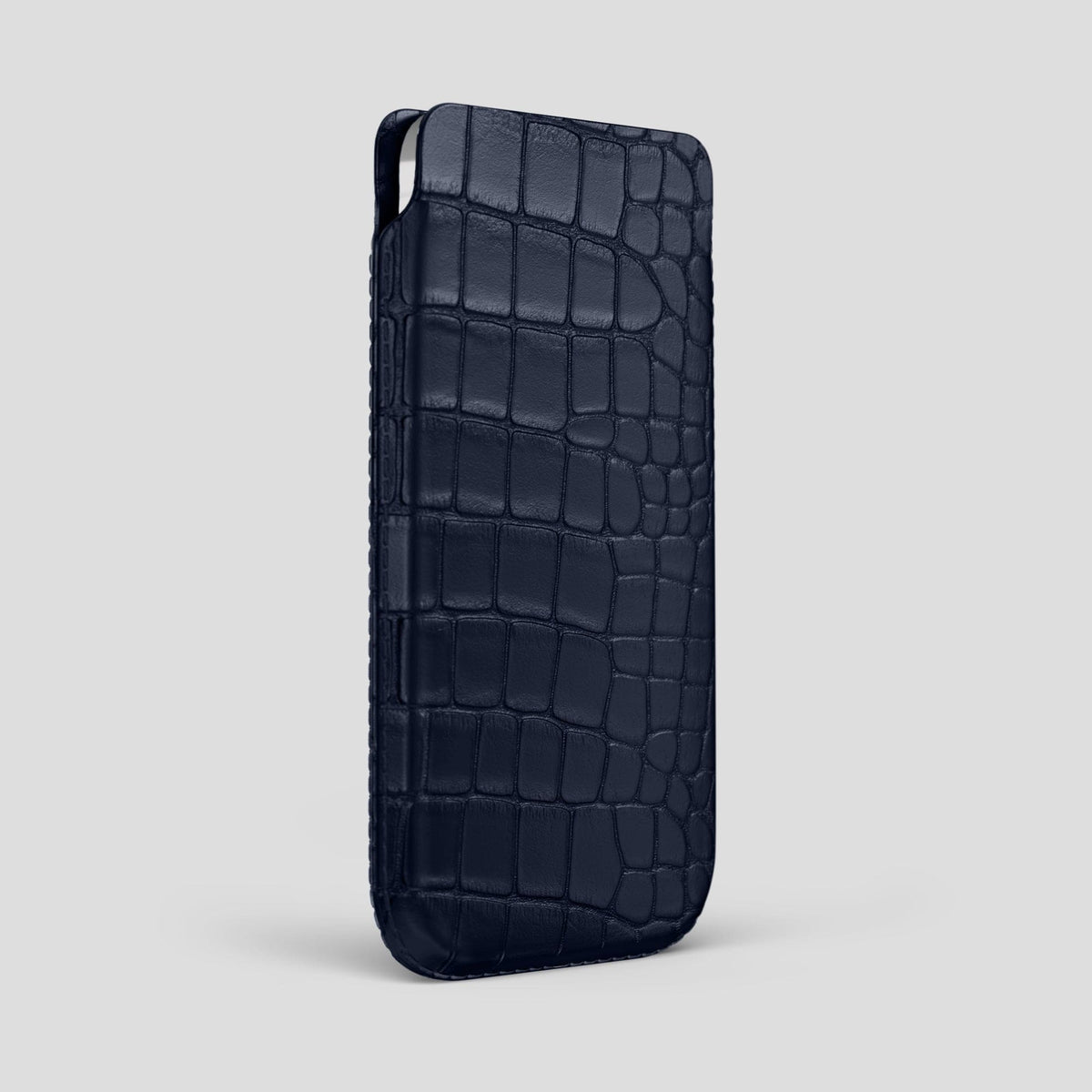 Navy Blue iPhone 14 Pro Max Pouch Case Alligator -2 | Navy-Blue