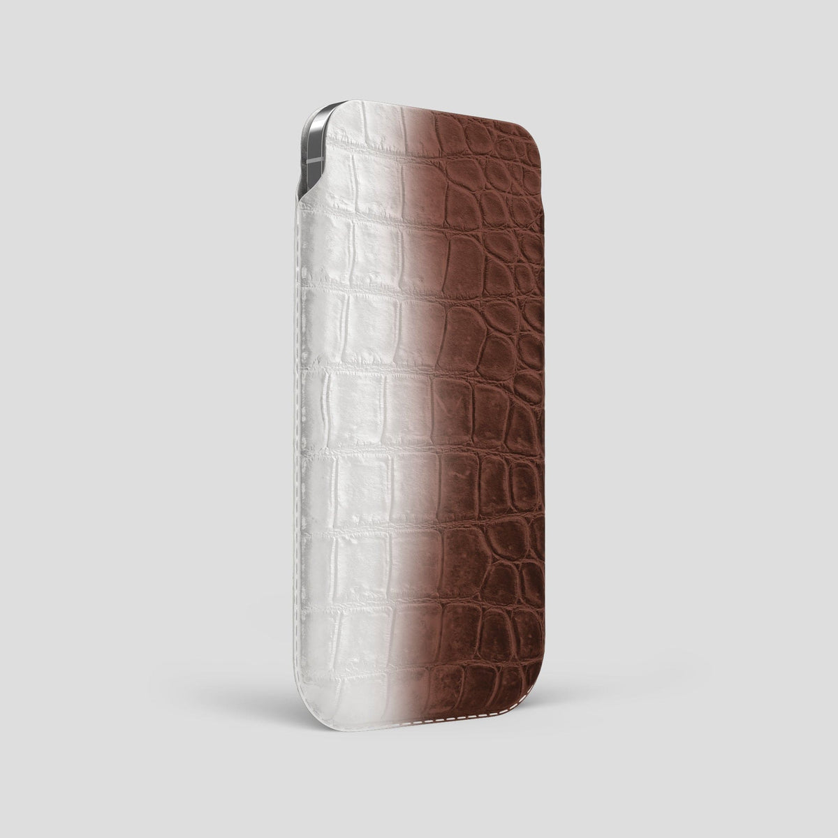 Dark Brown iPhone 14 Pro Max Himalaya Pouch Case Himalayan Crocodile -2 | Dark-Brown