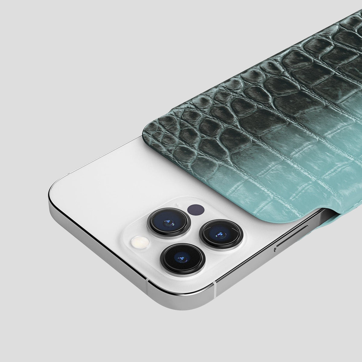 Light-Mint iPhone 14 Pro Max Himalaya Pouch Case Himalayan Crocodile -5 | Light-Mint