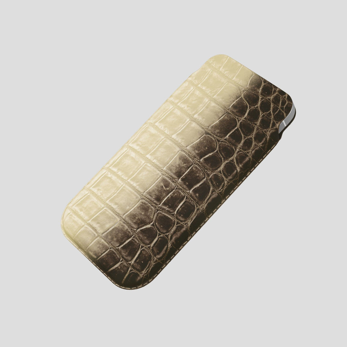 Natural iPhone 14 Pro Max Himalaya Pouch Case Himalayan Crocodile -4 | Natural