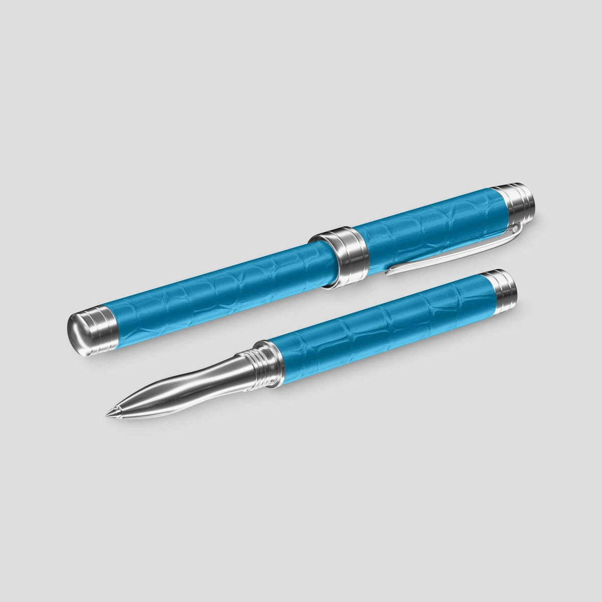 Curaçao-Blue Rollerball Pen Alligator -2 | Curaçao-Blue