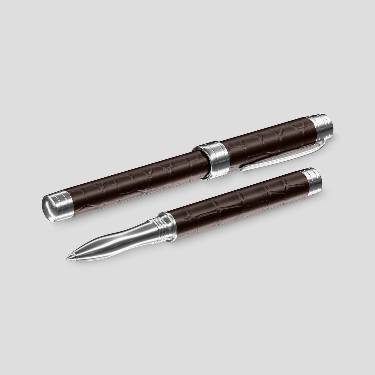 Dark Brown Rollerball Pen Alligator -2 | Dark-Brown