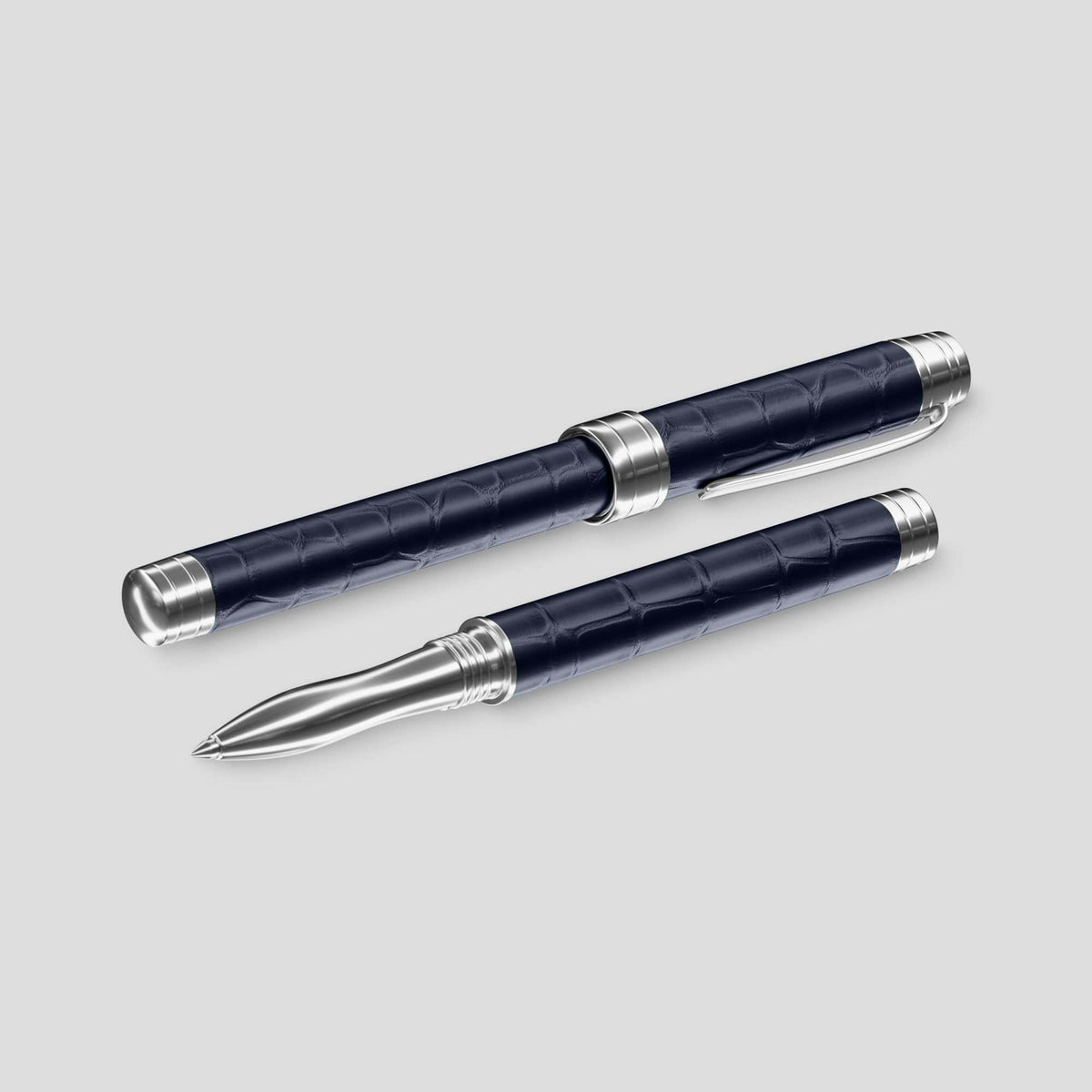Navy Blue Rollerball Pen Alligator -2 | Navy-Blue