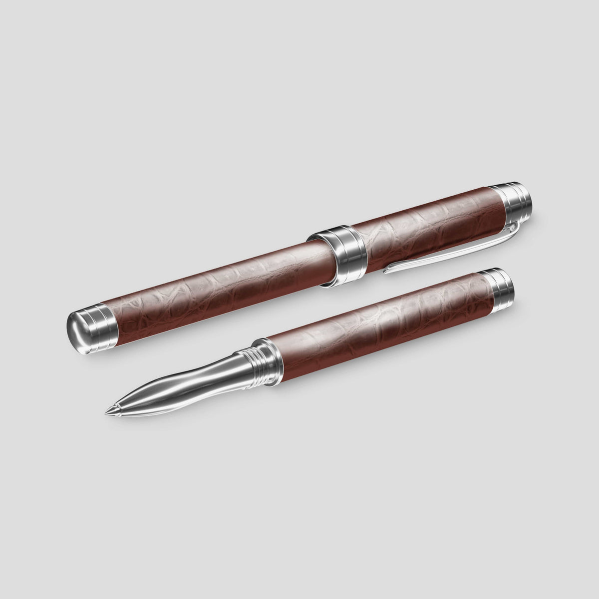 Dark Brown Rollerball Pen Himalayan Crocodile -1 | Dark-Brown