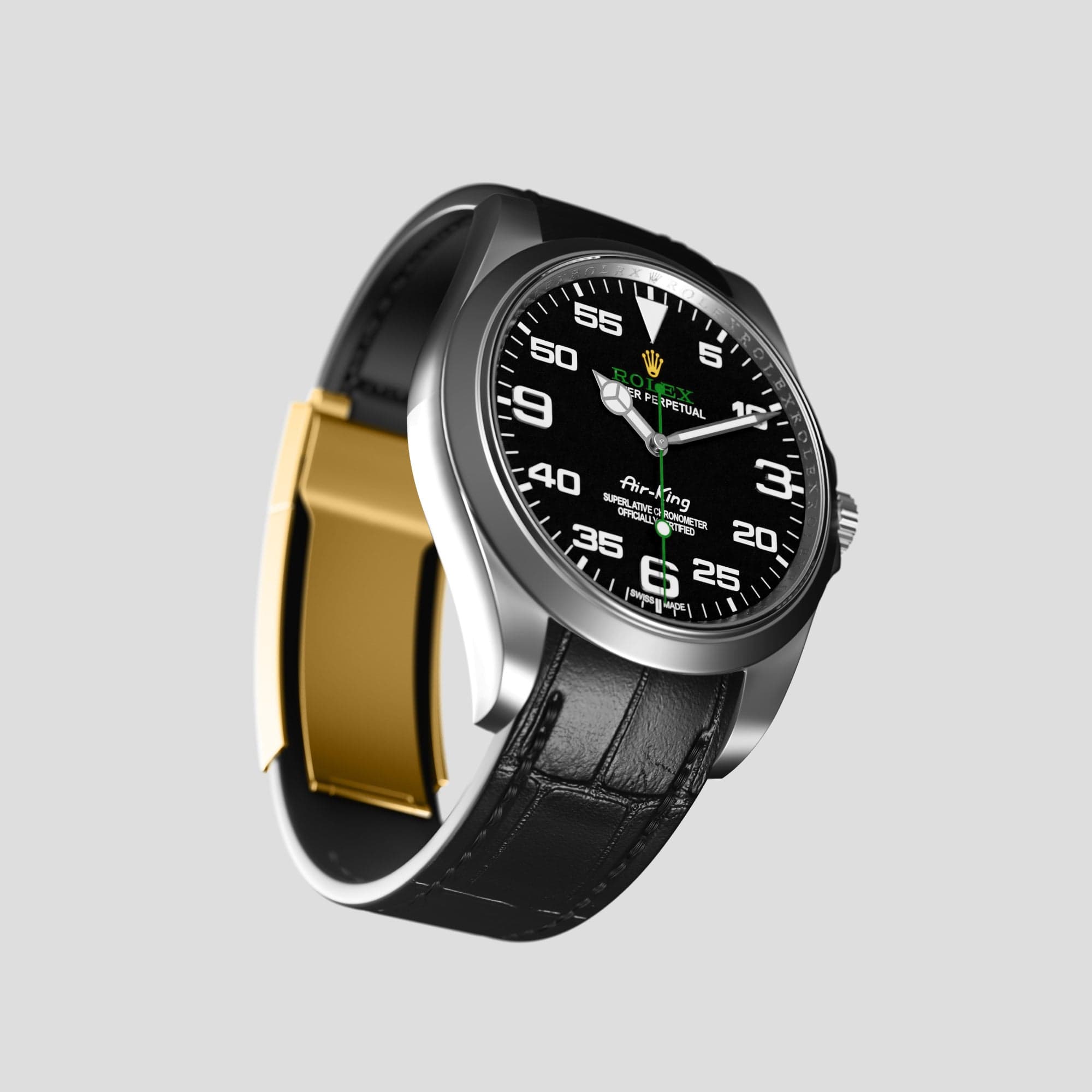 Rolex air king leather strap top