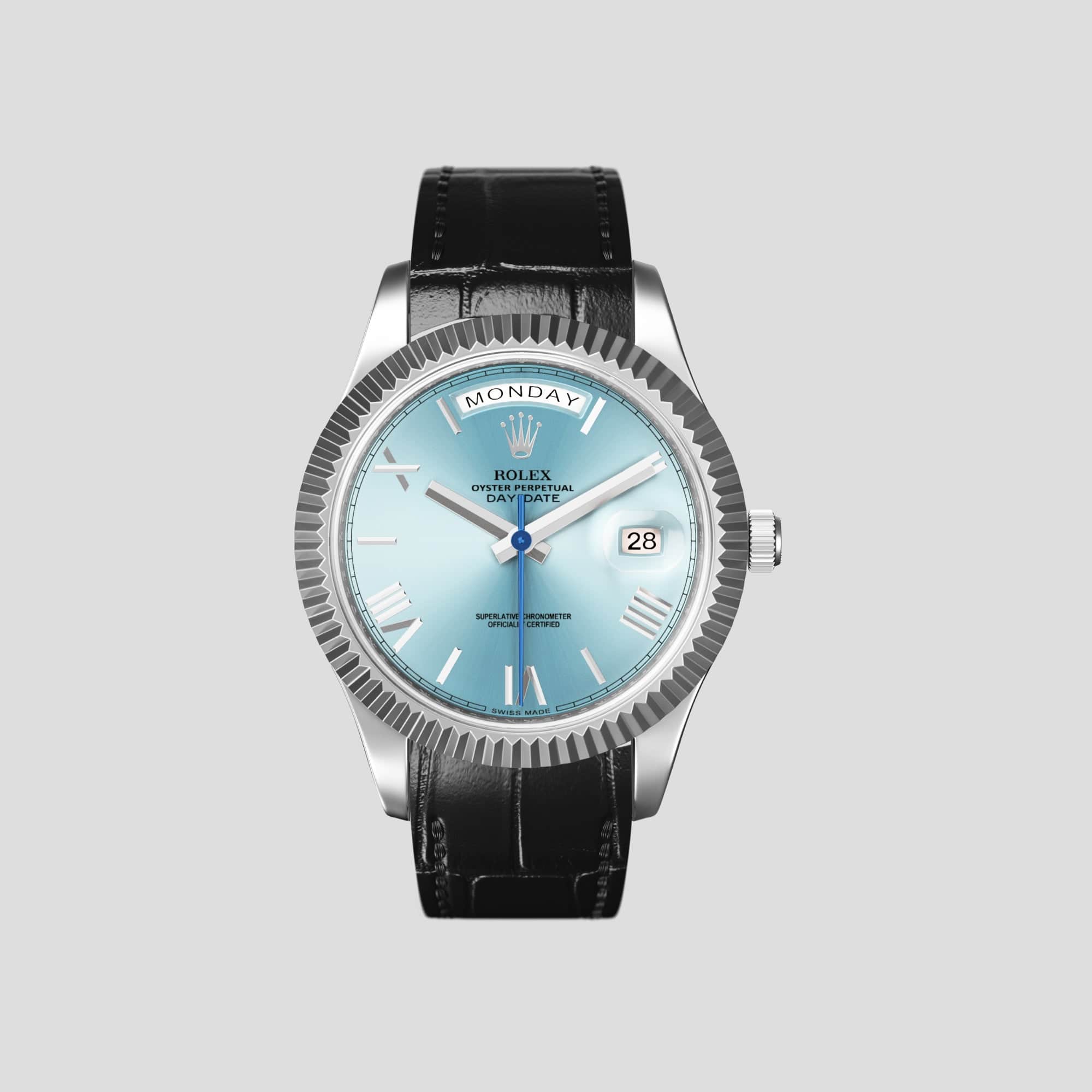 Rolex day date leather band cheap