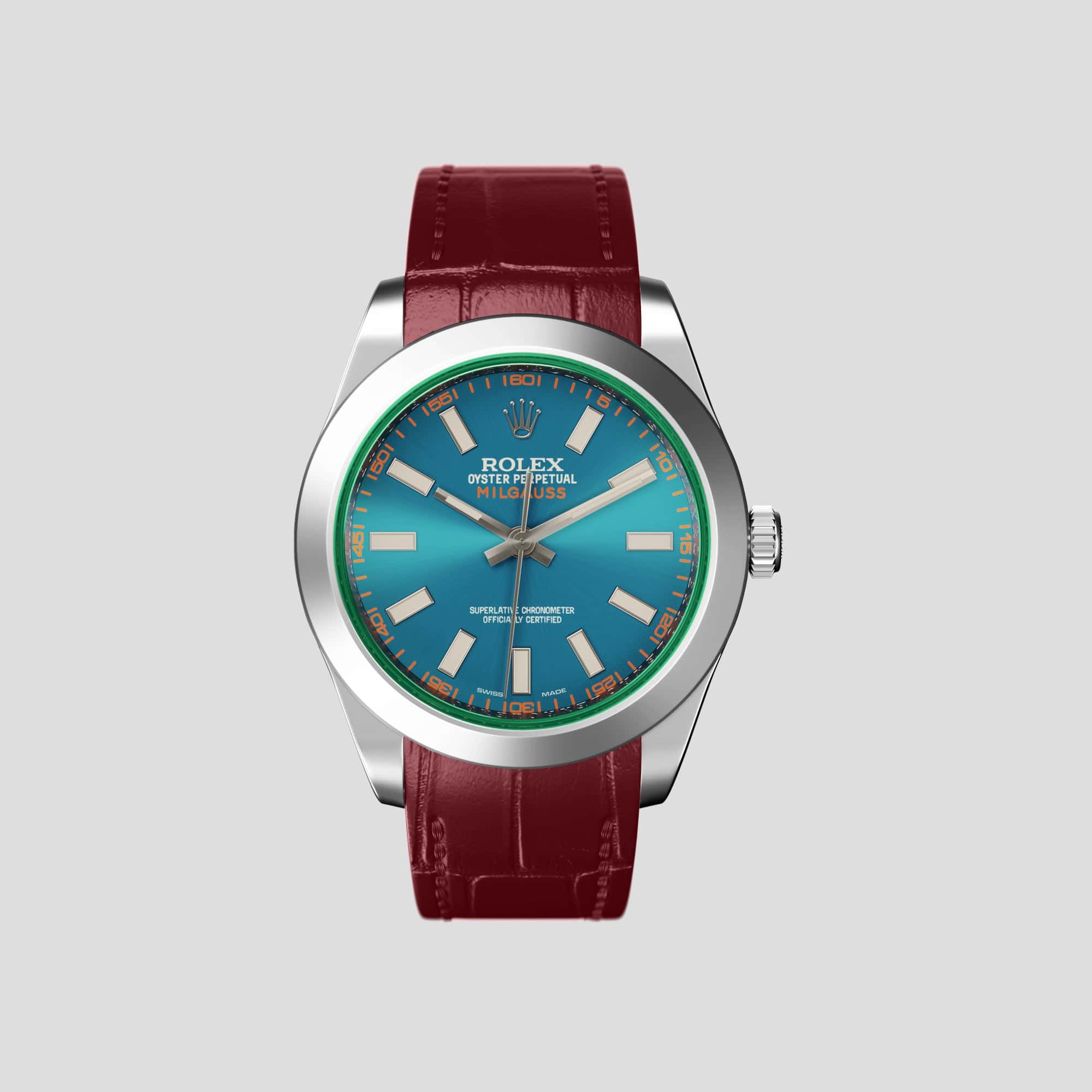 Rolex milgauss with leather strap sale