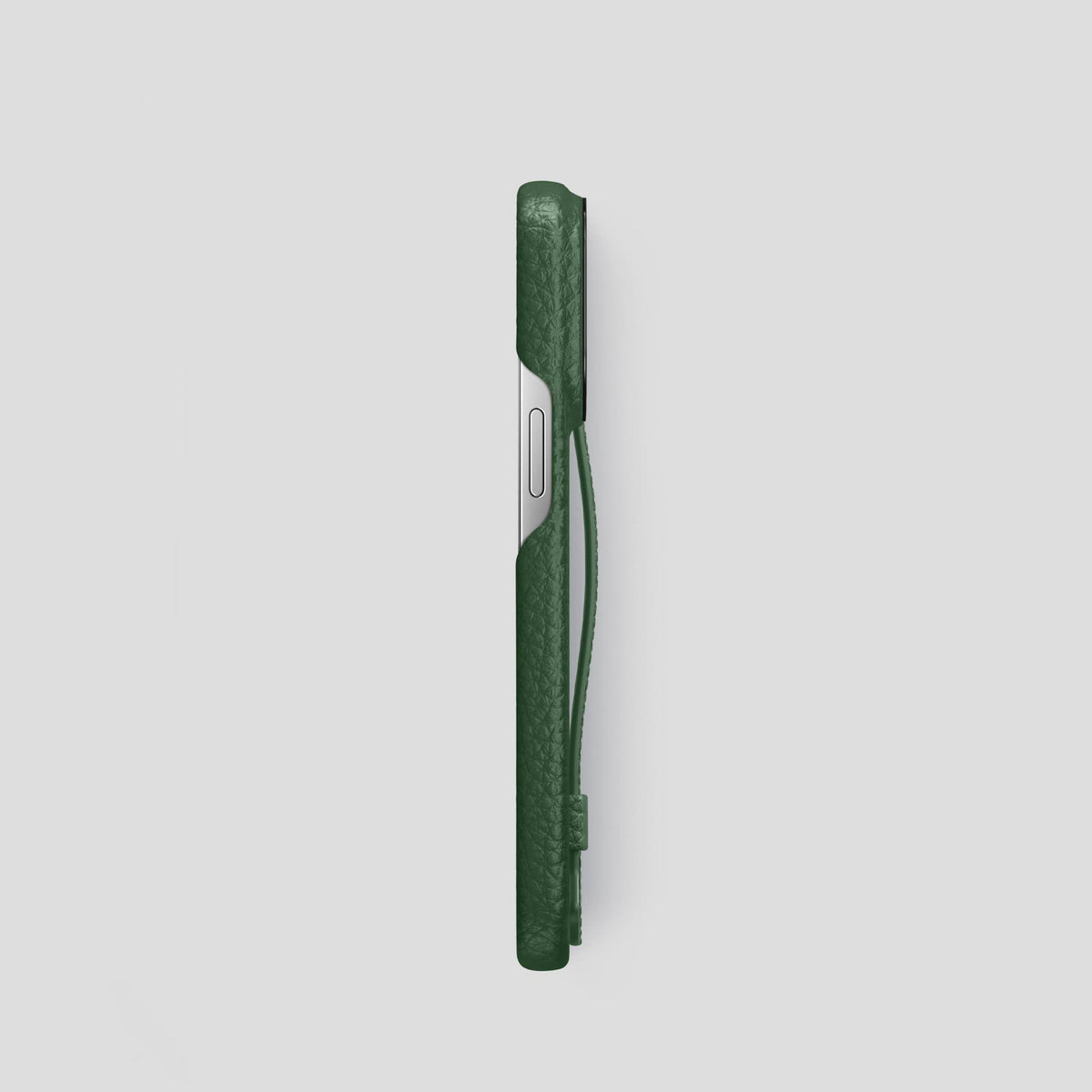 Dark Green iPhone 14 Pro Strap Case Calf with Black Metal -3 | Dark-Green-Black