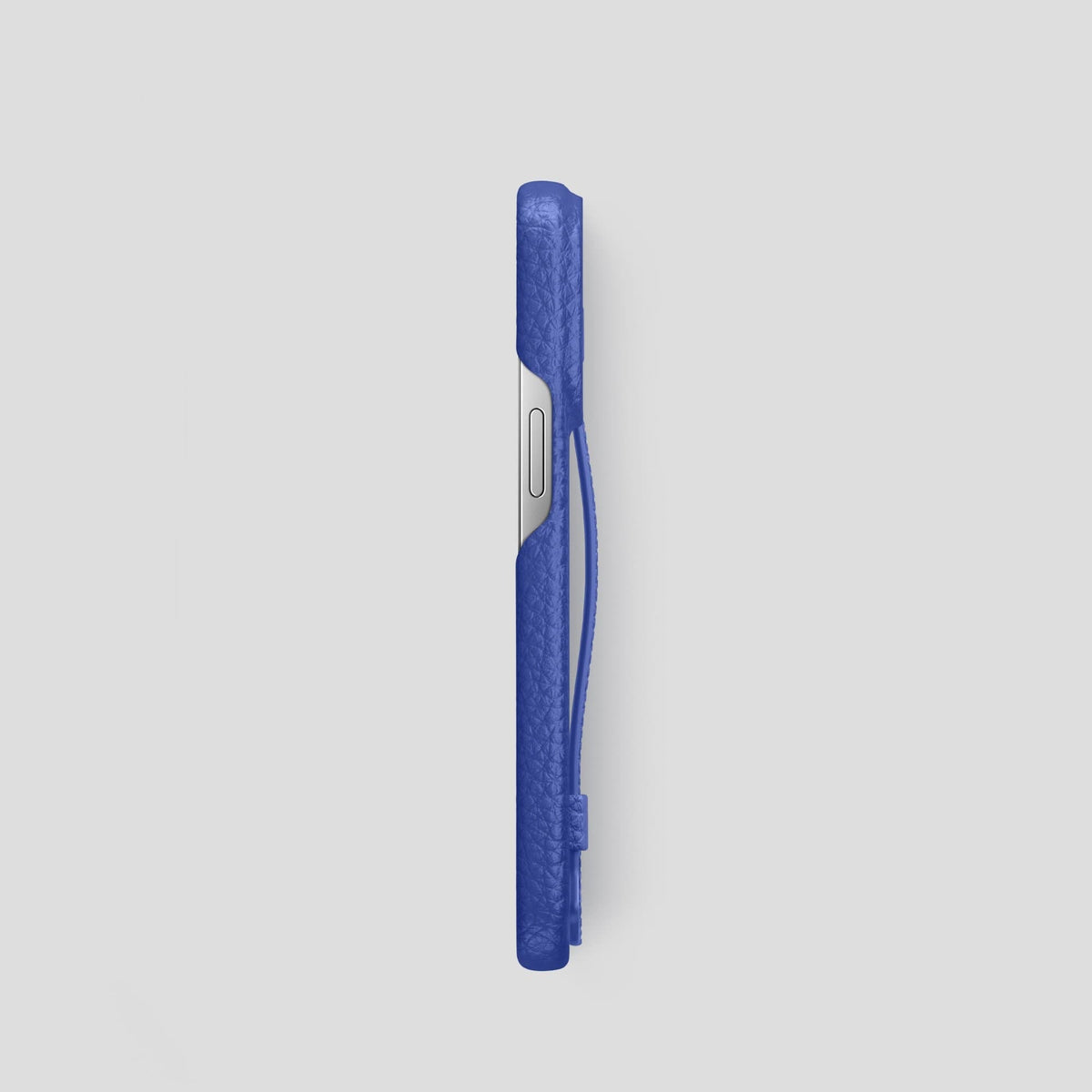 Royal Blue iPhone 14 Pro Strap Case Calf with Steel Metal -3 | Royal-Blue-Steel