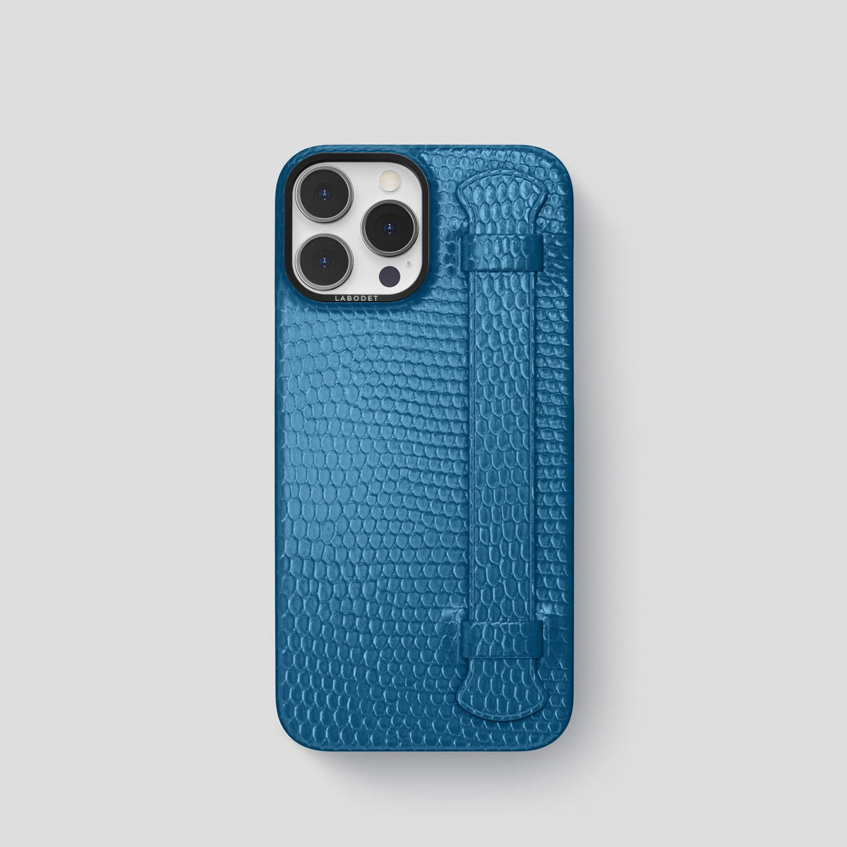 Blue iPhone 14 Pro Strap Case with Black Metal -1 | Blue-Black