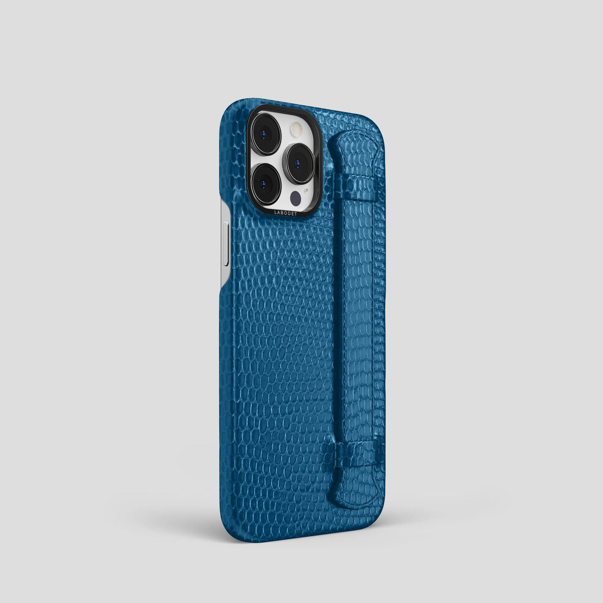 Blue iPhone 14 Pro Strap Case with Black Metal -2 | Blue-Black