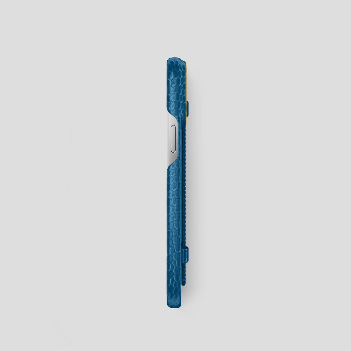 Blue iPhone 14 Pro Strap Case with Gold Metal -3 | Blue-Gold