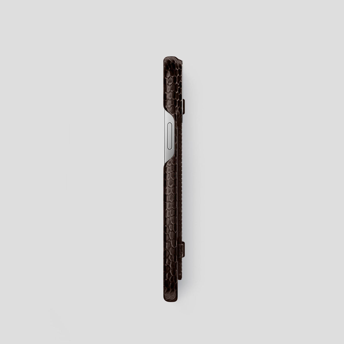Brown iPhone 14 Pro Strap Case with Steel Metal -3 | Brown-Steel