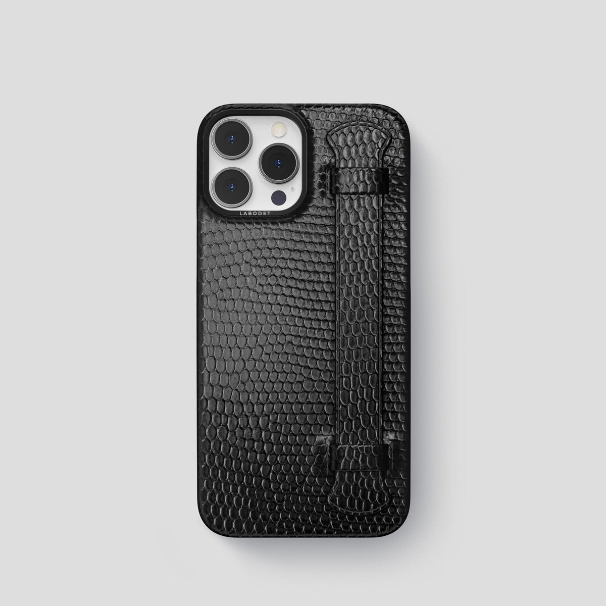 Black iPhone 14 Pro Strap Case with Black Metal -1 | Black-Black