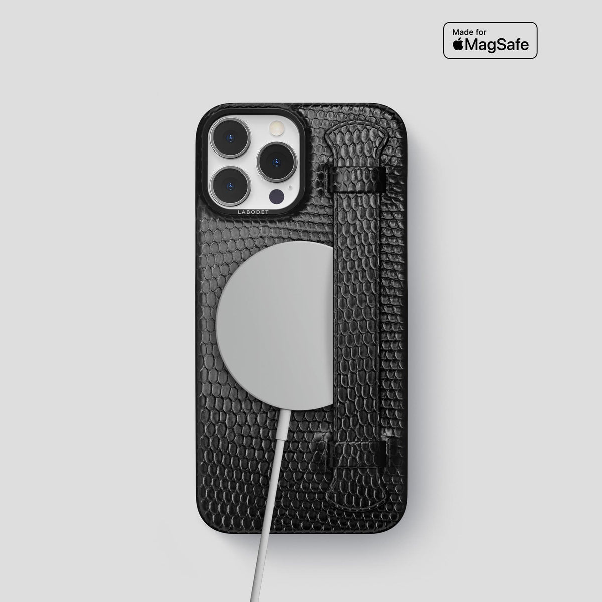 Black iPhone 14 Pro Strap Case with Black Metal -5 | Black-Black