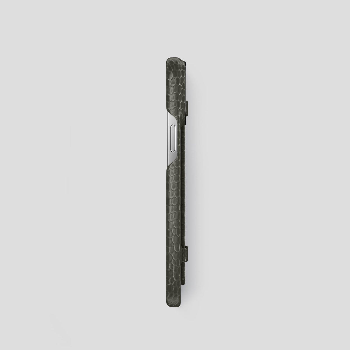 Grey iPhone 14 Pro Strap Case with Black Metal -3 | Grey-Black