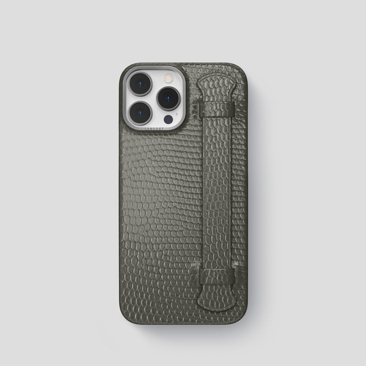 Grey iPhone 14 Pro Strap Case with Steel Metal -1 | Grey-Steel
