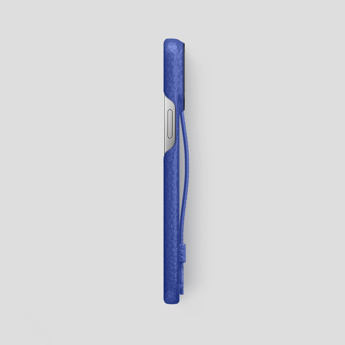 Royal Blue iPhone 14 Pro Max Strap Case Calf with Black Metal -3 | Royal-Blue-Black