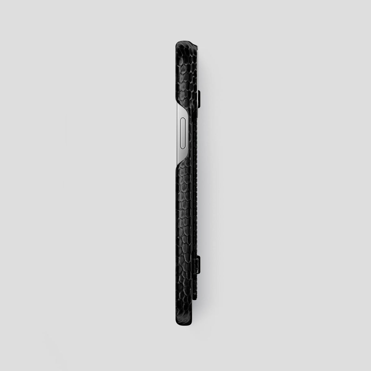 Black iPhone 14 Pro Max Strap Case with Steel Metal -3 | Black-Steel