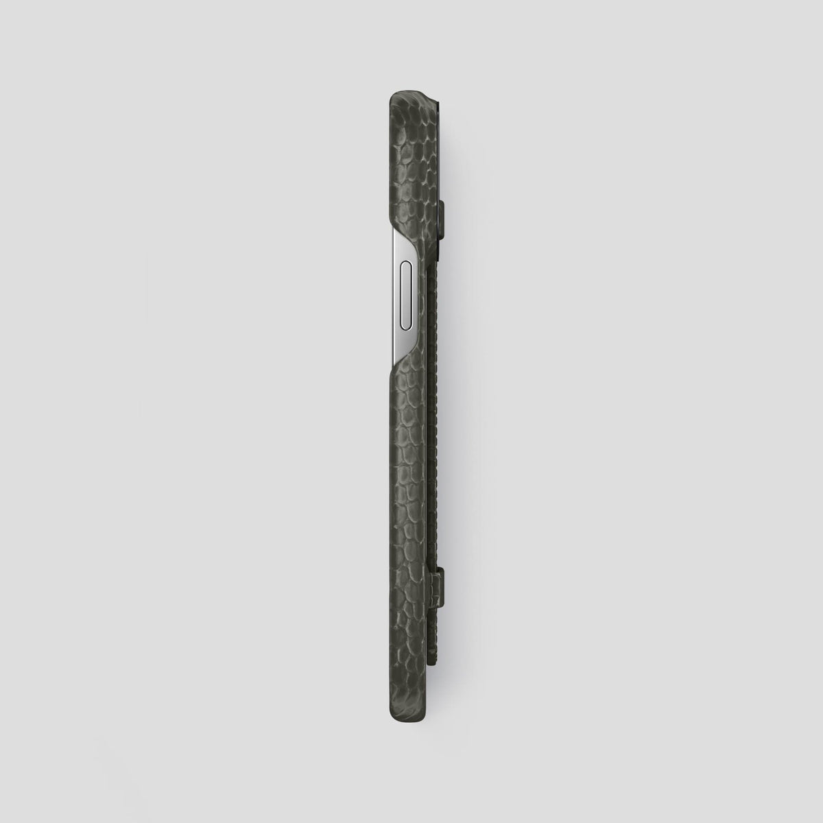Grey iPhone 14 Pro Max Strap Case with Black Metal -3 | Grey-Black