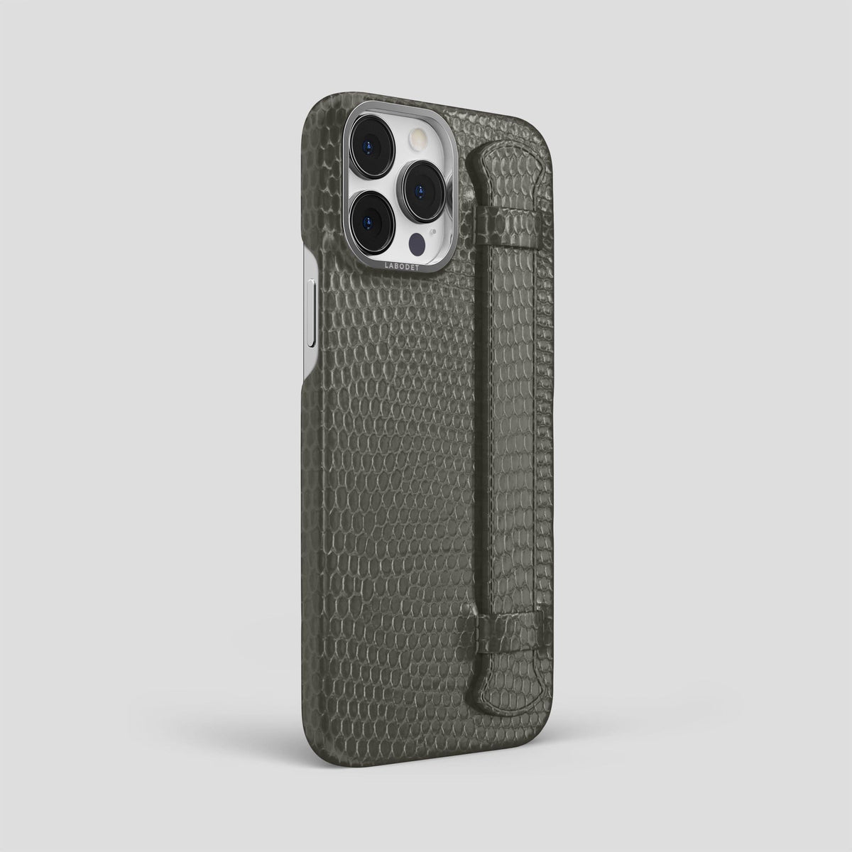Grey iPhone 14 Pro Max Strap Case with Steel Metal -2 | Grey-Steel