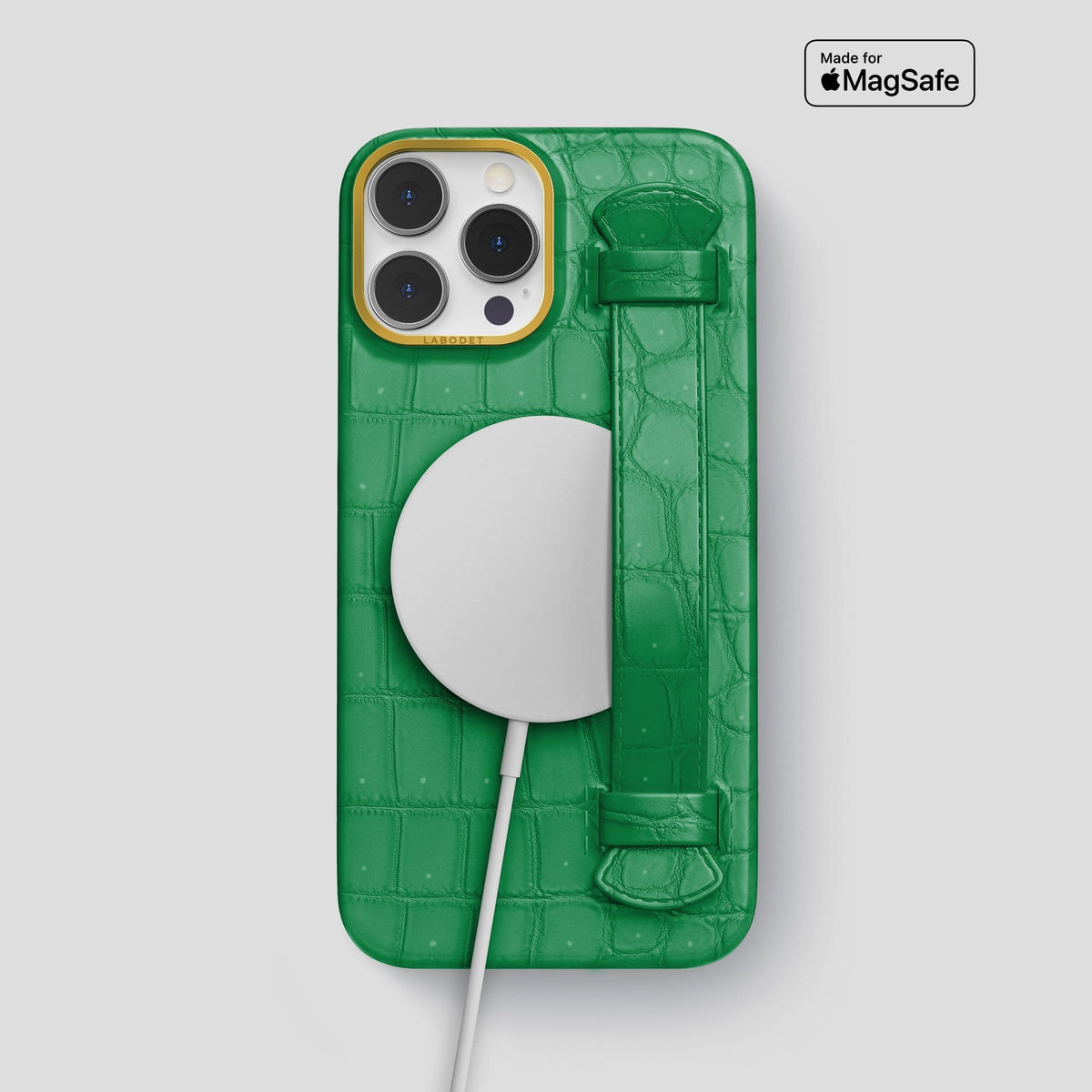 Cactus Green iPhone 14 Pro Max Strap Case with Gold Metal -5 | Cactus-Green-Gold