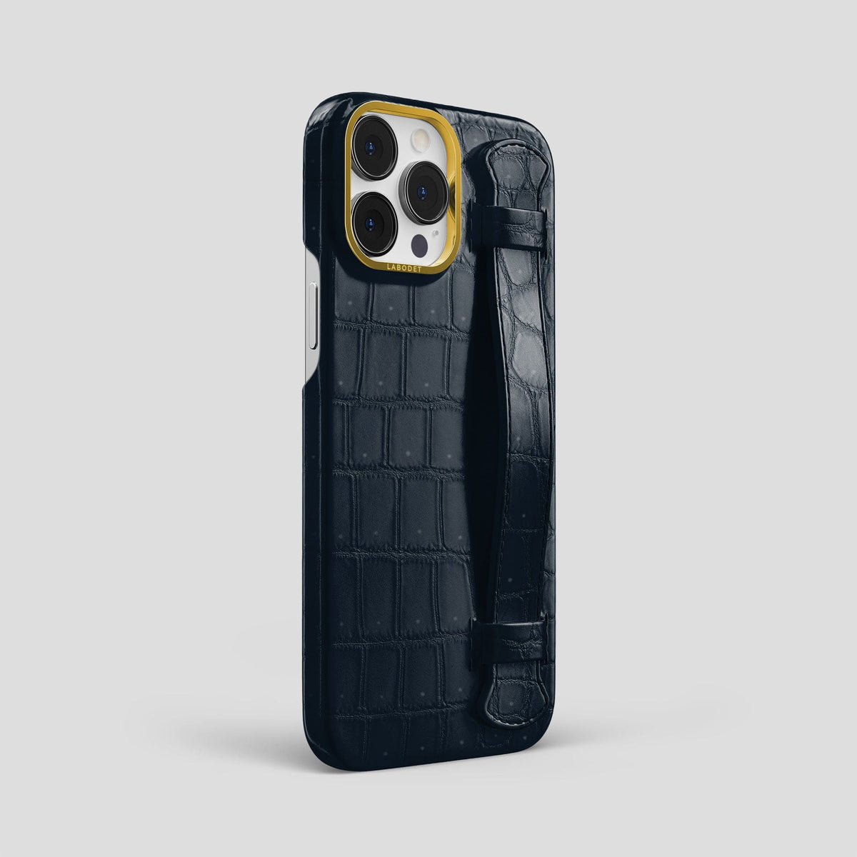 Deep-Blue-Sea iPhone 14 Pro Max Strap Case with Gold Metal -2 | Deep-Blue-Sea-Gold