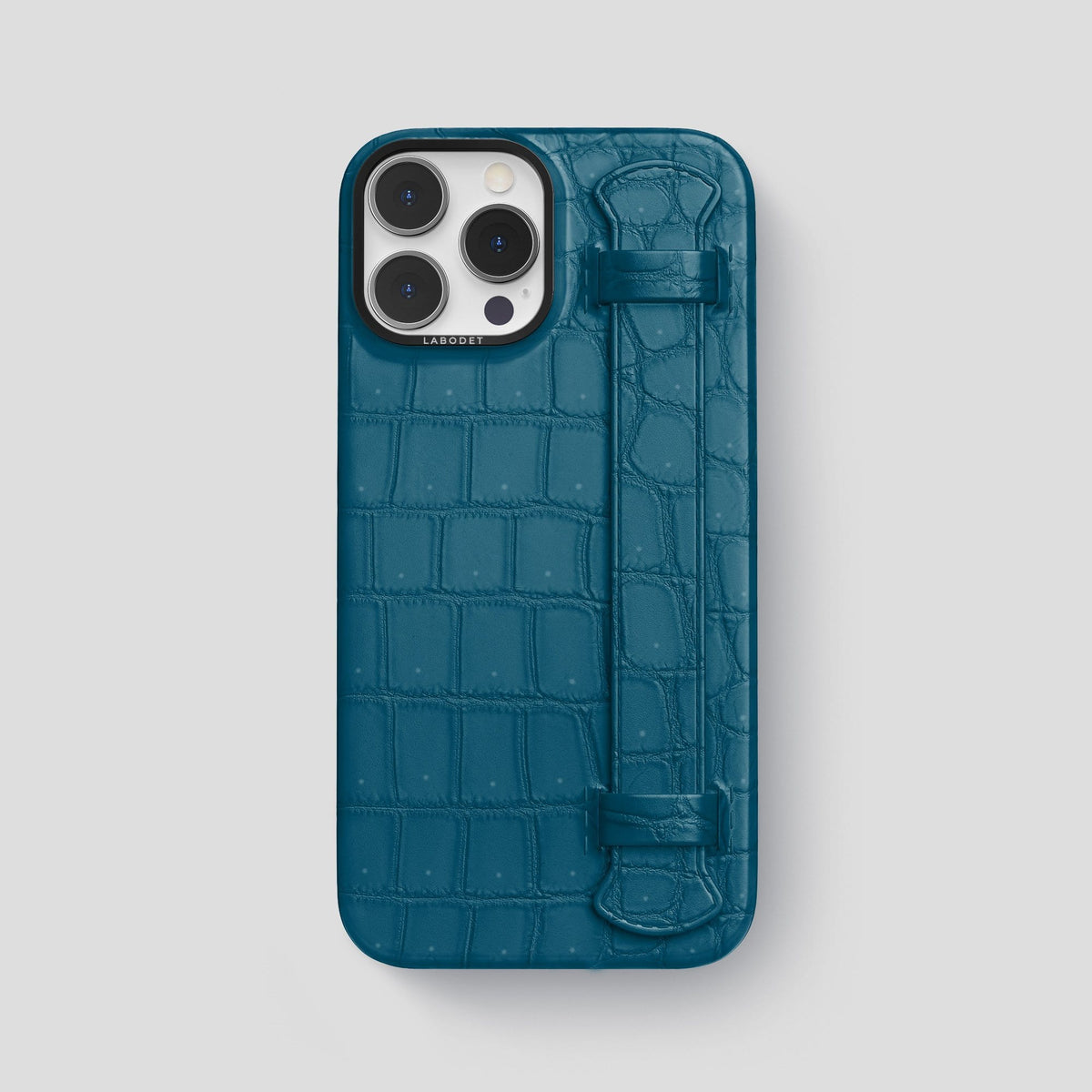 Duck Blue iPhone 14 Pro Max Strap Case with Black Metal -1 | Duck-Blue-Black