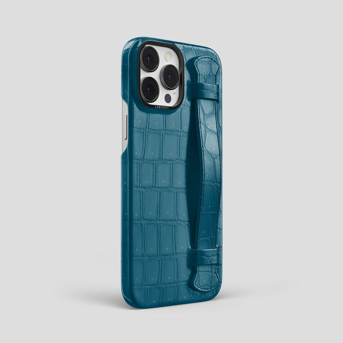 Duck Blue iPhone 14 Pro Max Strap Case with Black Metal -2 | Duck-Blue-Black