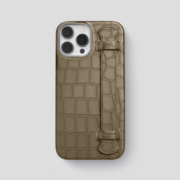 Handle Case For iPhone 14 Pro Max In Porosus Crocodile