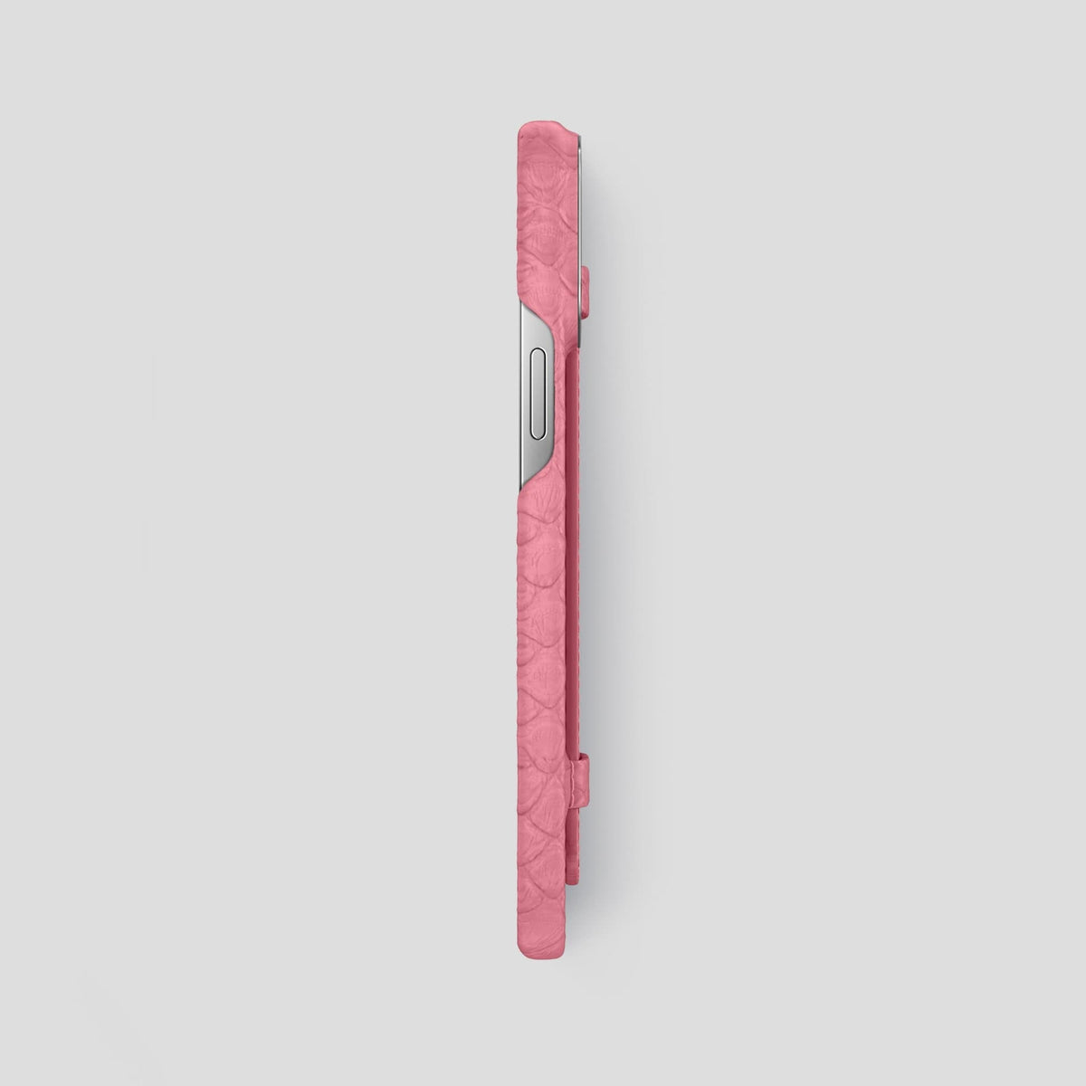 Pink iPhone 14 Pro Max Strap Case Python with Steel Metal -3 | Pink-Steel