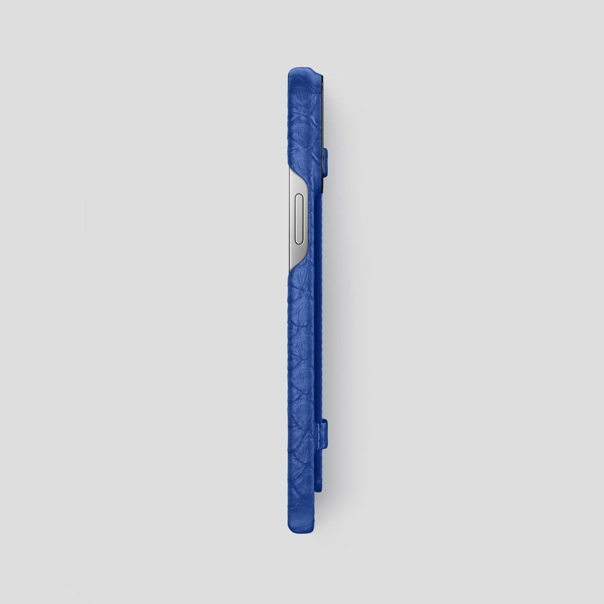 Royal Blue iPhone 14 Pro Max Strap Case Python with Black Metal -3 | Royal-Blue-Black