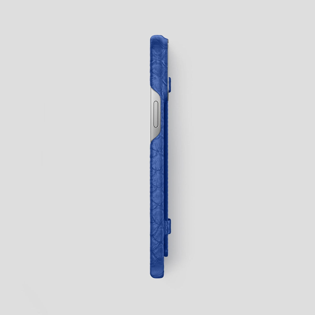 Royal Blue iPhone 14 Pro Max Strap Case Python with Steel Metal -3 | Royal-Blue-Steel