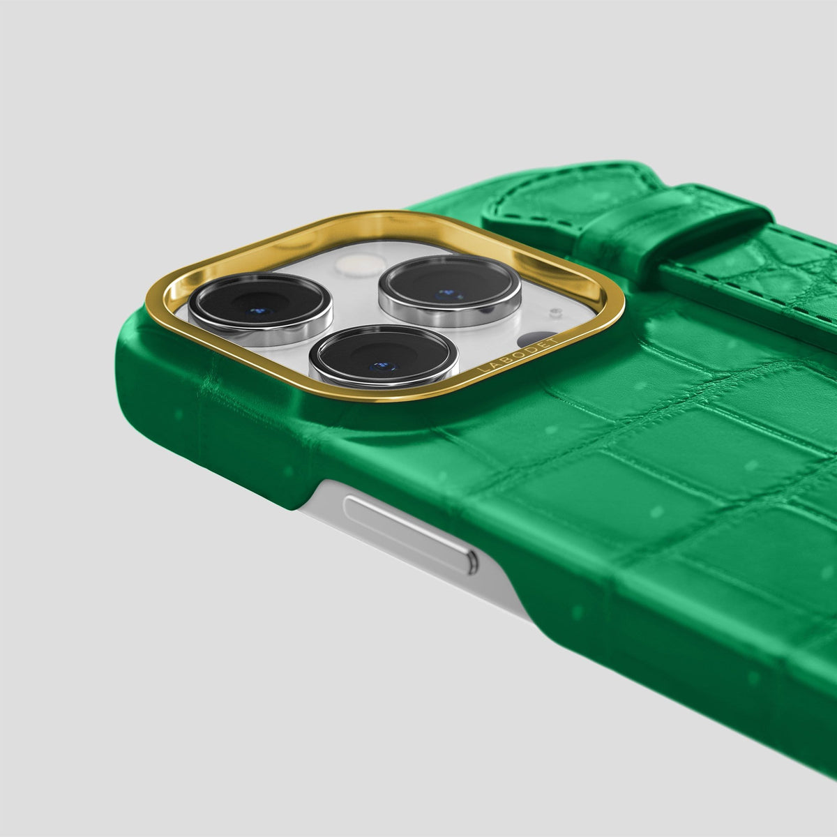 Cactus Green iPhone 14 Pro Strap Case with Gold Metal -6 | Cactus-Green-Gold