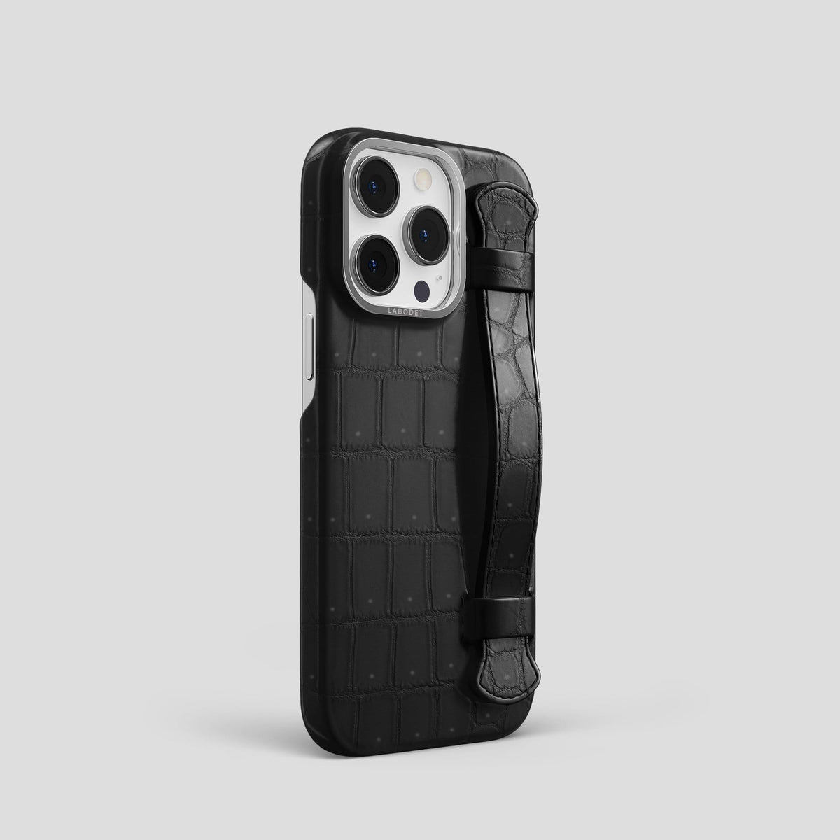 Black iPhone 14 Pro Strap Case with Steel Metal -2 | Black-Steel