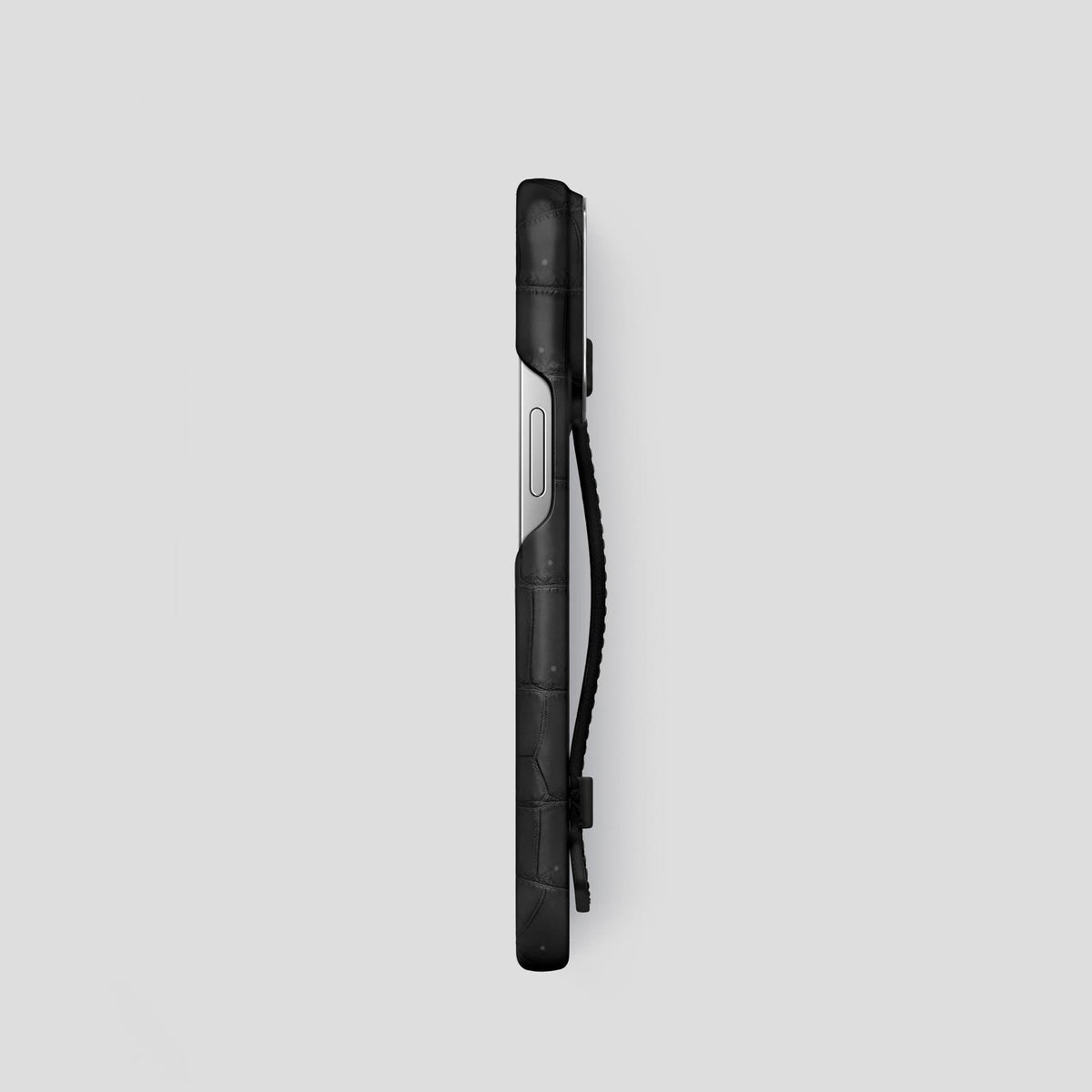 Black iPhone 14 Pro Strap Case with Steel Metal -3 | Black-Steel