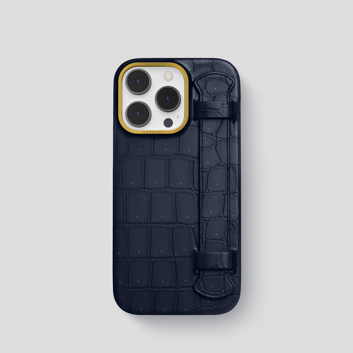Deep-Blue-Sea iPhone 14 Pro Strap Case with Gold Metal -1 | Deep-Blue-Sea-Gold