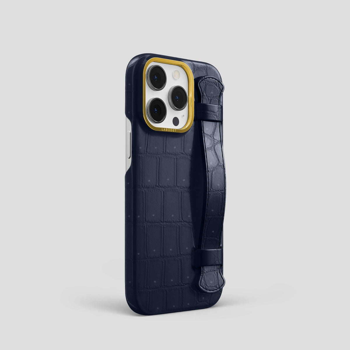 Deep-Blue-Sea iPhone 14 Pro Strap Case with Gold Metal -2 | Deep-Blue-Sea-Gold