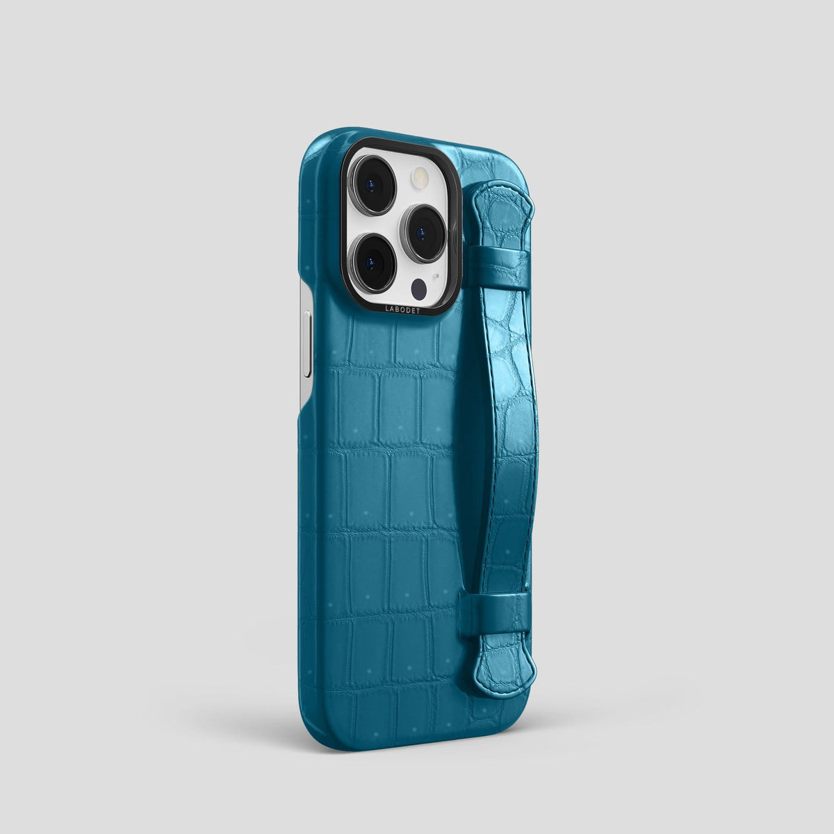 Duck Blue iPhone 14 Pro Strap Case with Black Metal -2 | Duck-Blue-Black