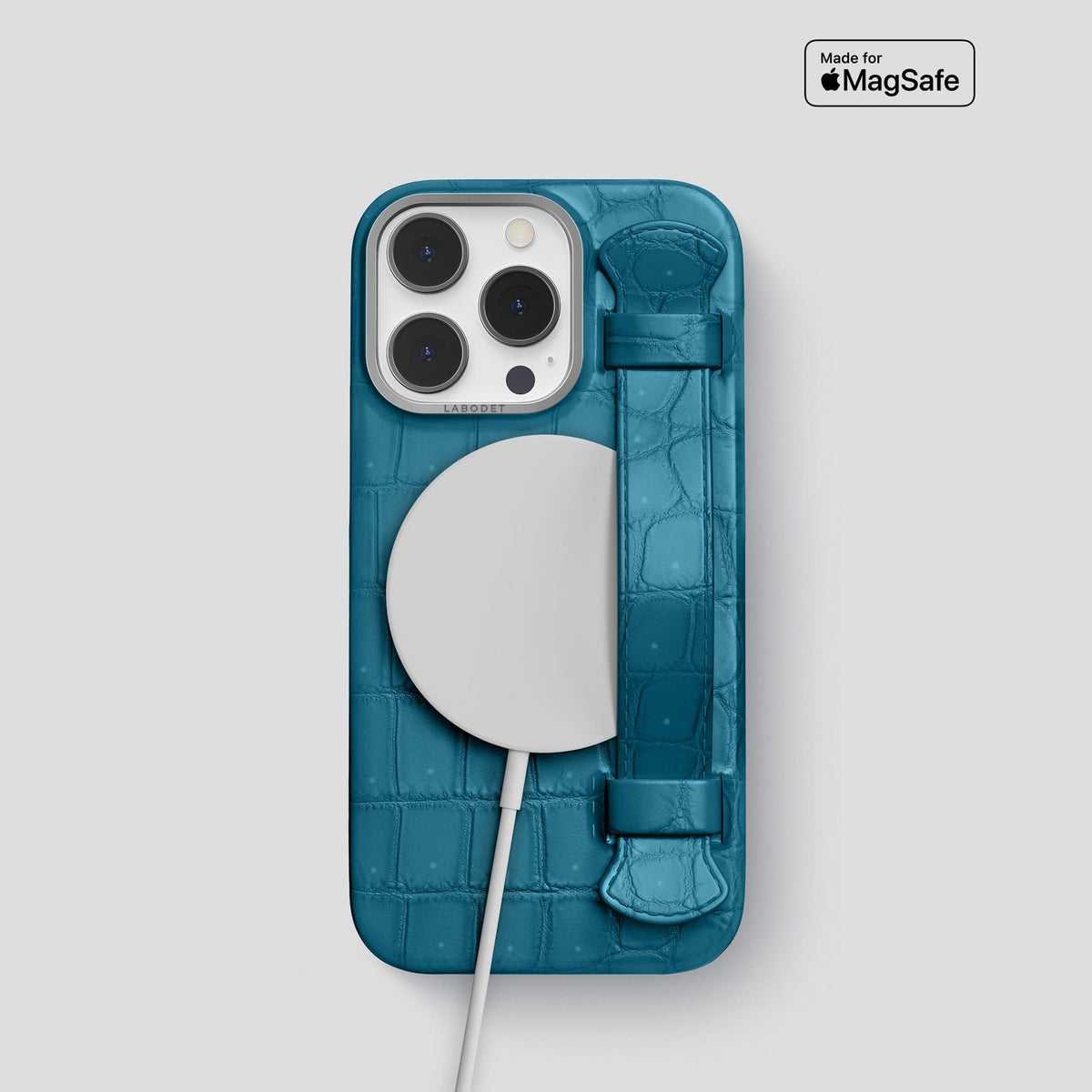 Duck Blue iPhone 14 Pro Strap Case with Steel Metal -5 | Duck-Blue-Steel