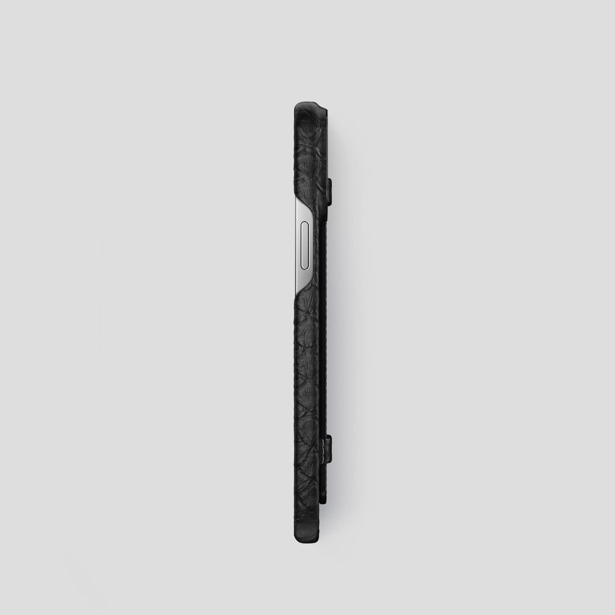 Black iPhone 14 Pro Strap Case Python with Black Metal -3 | Black-Black